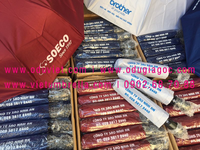 xưởng sản xuất ô dù cầm tay in logo quảng cáo